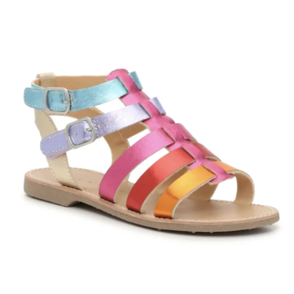 NIB Kelly & Katie Chloe Gladiator Rainbow Sandal Kids Size 5